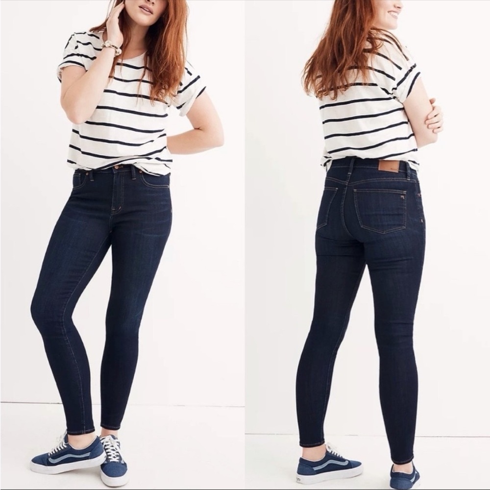 Madewell Tall 31T 9" Mid-Rise Skinny Jeans in Larkspur Wash: TENCEL Denim